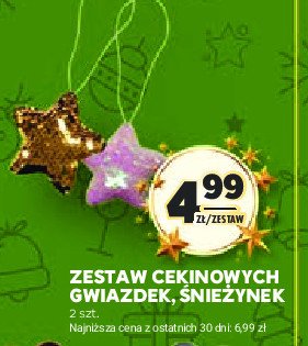 Śnieżynki cekinowe promocja w Stokrotka