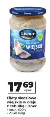 Filety śledziowe wiejskie w oleju z cebulką Lisner promocja w Odido