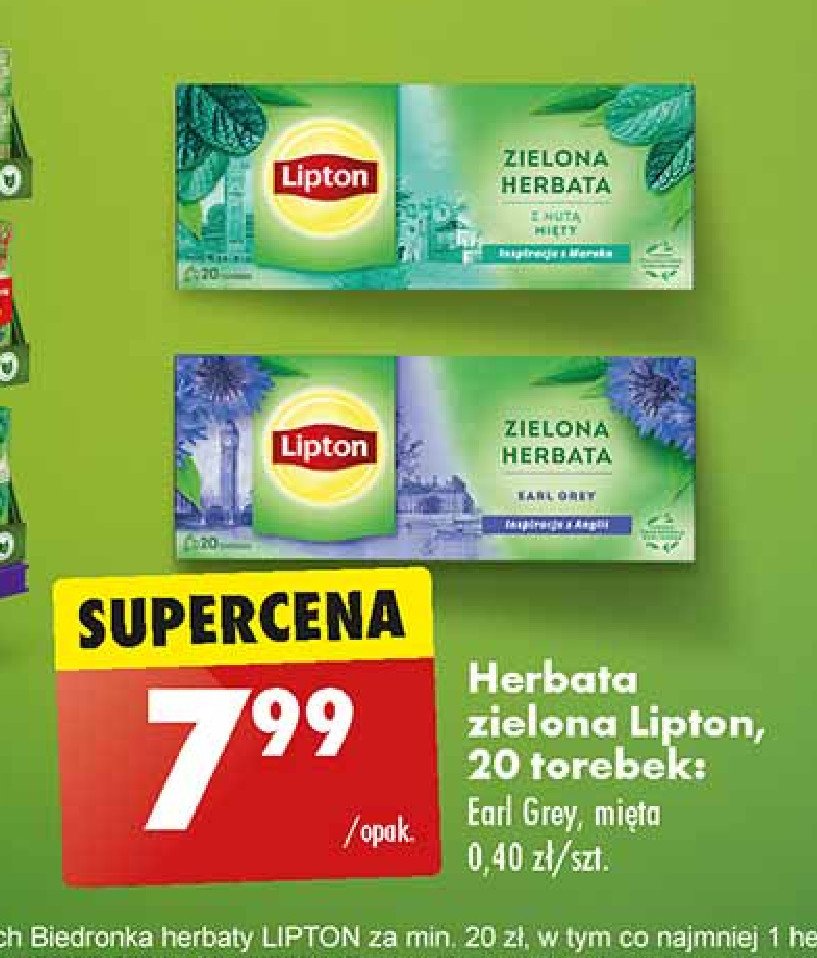 Herbata z nutą mięty Lipton promocja w Biedronka