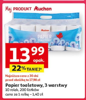 Papier toaletowy biały Auchan promocja