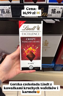 Czekolada gorzka Excellence Crispy Wafer and Caramel 100g promocja w Intermarche