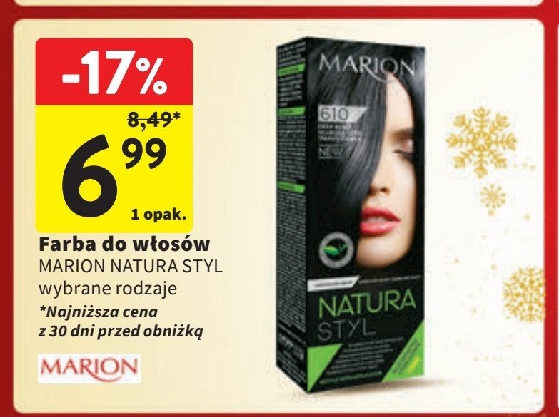 Farba do włosów głęboka czerń 610 MARION NATURA STYL promocja