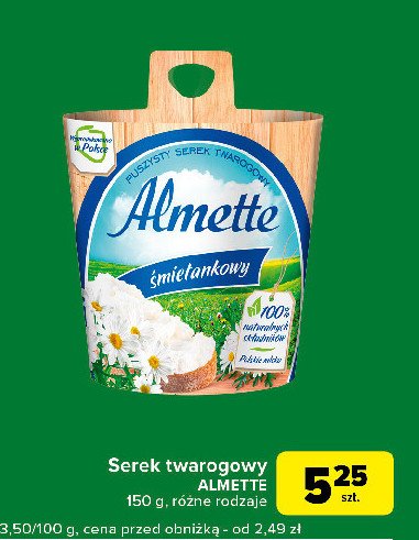 Kremowy serek śmietankowy Almette promocja w Carrefour Express