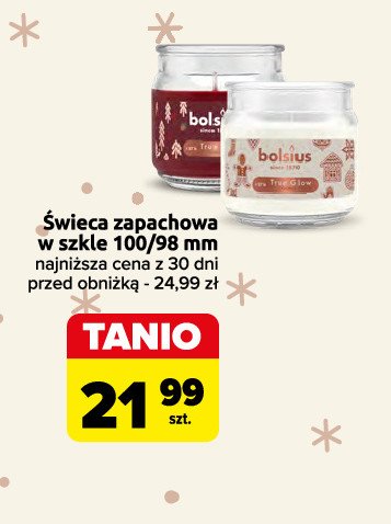 Świeca w szkle magic winter Bolsius promocja w Carrefour