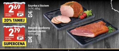 Boczek wędzony surowy extra promocja w Delikatesy Centrum