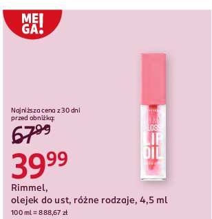 Olejek do ust 003 Rimmel oh my gloss! promocja