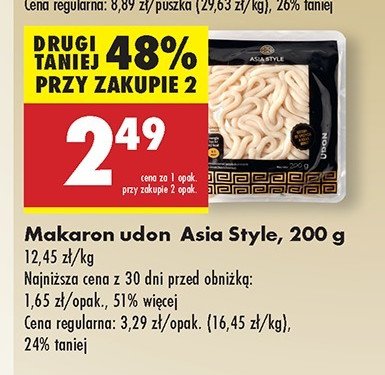 Makaron udon Asia style promocja w Biedronka