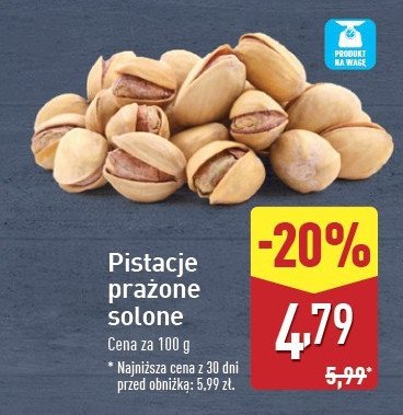 Pistacje solone promocja w Aldi