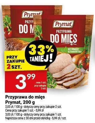 Przyprawa do mięs Prymat, 200 g promocja w Twój Market