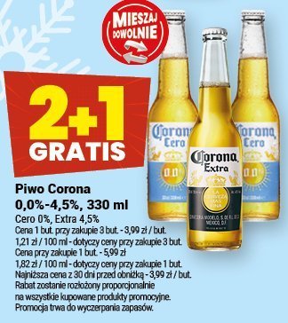 Piwo Corona 0,0%-4,5%, 330 ml promocja w Twój Market