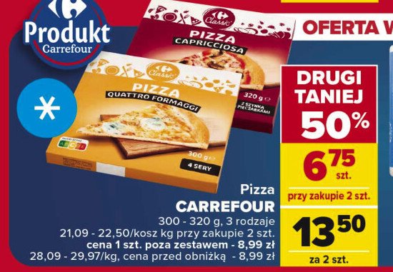 Pizza quatrro formaggi Carrefour classic promocja