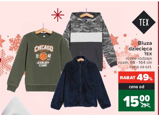 Bluza dzieci臋ca 68-164 艣wi膮teczna Tex promocja