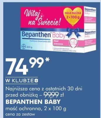 Maść ochronna BEPANTHEN BABY, 2 x 100 g promocja w Super-Pharm