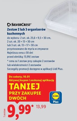 Zestaw 2 lub 3 organizerów kuchennych  promocja w Lidl