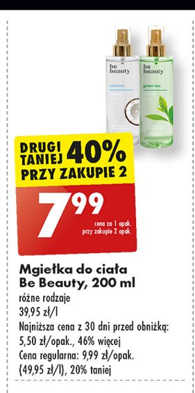 Mgiełka do ciała coconut Be beauty Be beauty care promocja w Biedronka