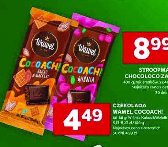 Czekolada wafelki & kakao Wawel cocoach ! promocja