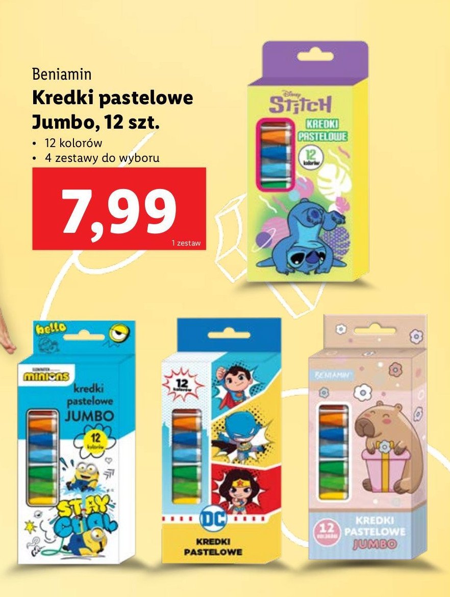 Kredki pastelowe minions Beniamin Beniamin mn promocja