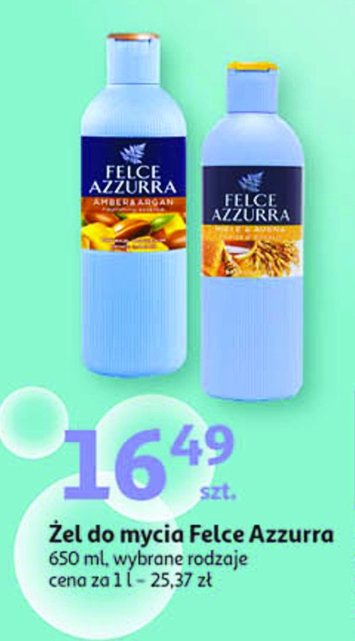 Żel pod prysznic ambra & argan Felce azzurra promocja