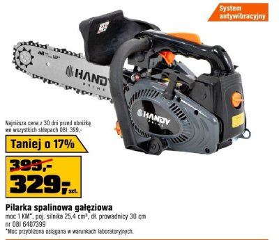 Pilarka spalinowa gałęziowa promocja w OBI