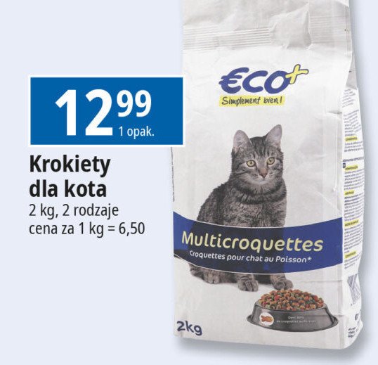 Karma dla kota mieszanka krokietów Eco+ promocja w Leclerc