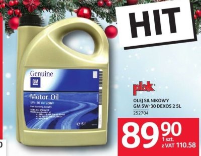 GM olej silnikowy GM 5W-30 Dexos 2 2.5 L promocja w Selgros