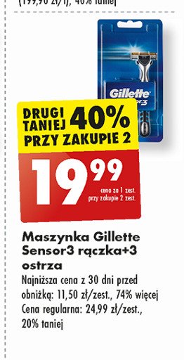 Maszynka do golenia Gillette sensor 3 promocja