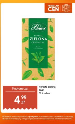 Herbata zielona Bixif promocja w Dino
