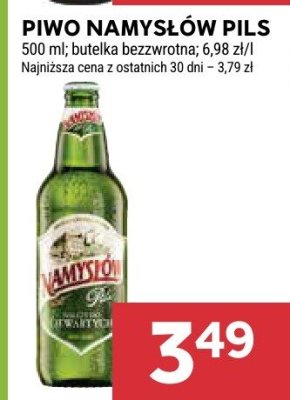 Piwo Namysłów Pils butelka bezwrotna promocja w Stokrotka