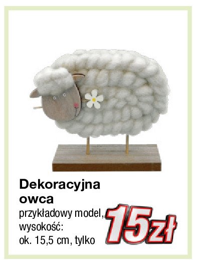 Owca dekoracyjna 15.5 cm promocja