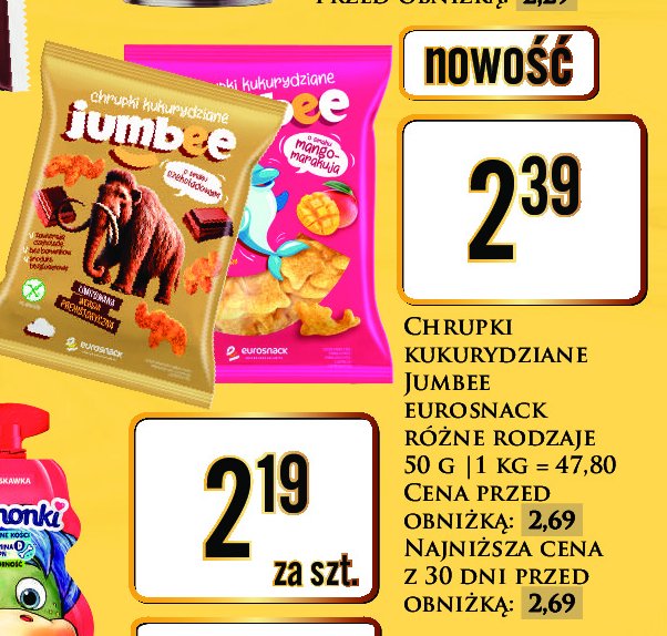 Chrupki kukurydziane czekoladowe Jumbee promocja w Dino