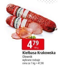 Kie艂basa krakowska sucha staropolska Olewnik promocja w Leclerc