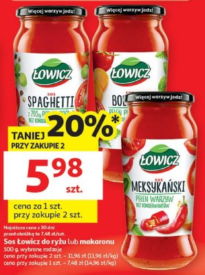 Sos Łowicz Bolognese 500g promocja w Auchan