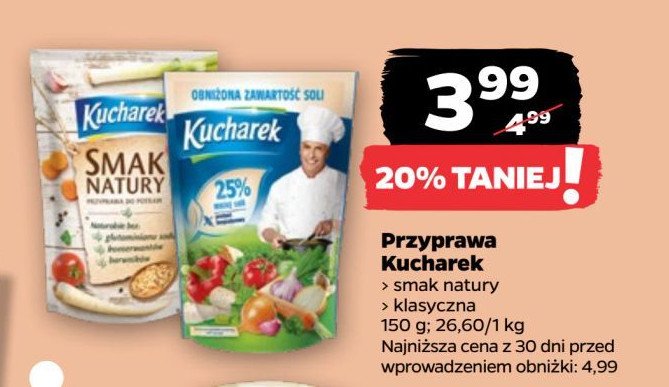 Przyprawa do potraw mniej soli Kucharek promocja w Netto