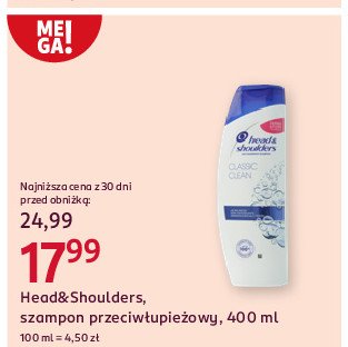 Szampon do włosów classic clean Head&shoulders promocja w Rossmann