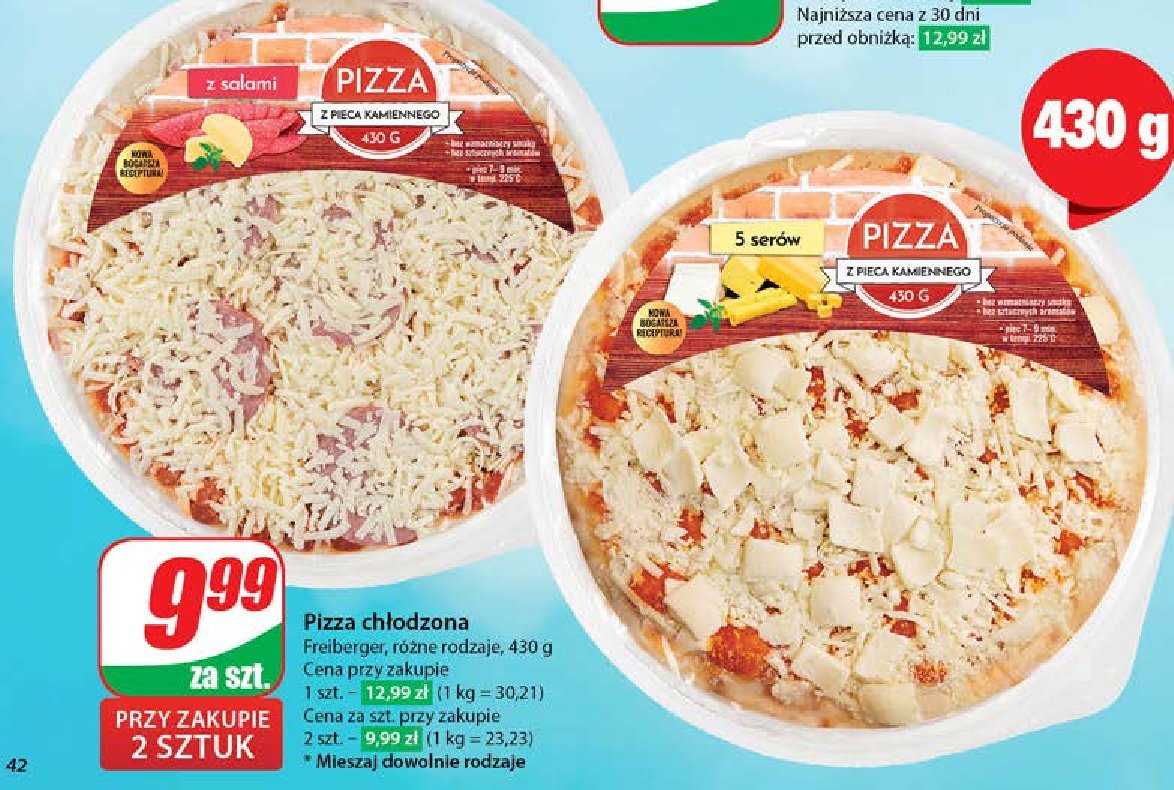 Pizza z salami FREIBERGER promocja w Dino