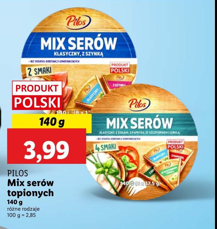 Mix serów klasyczny z szynką Pilos promocja w Lidl