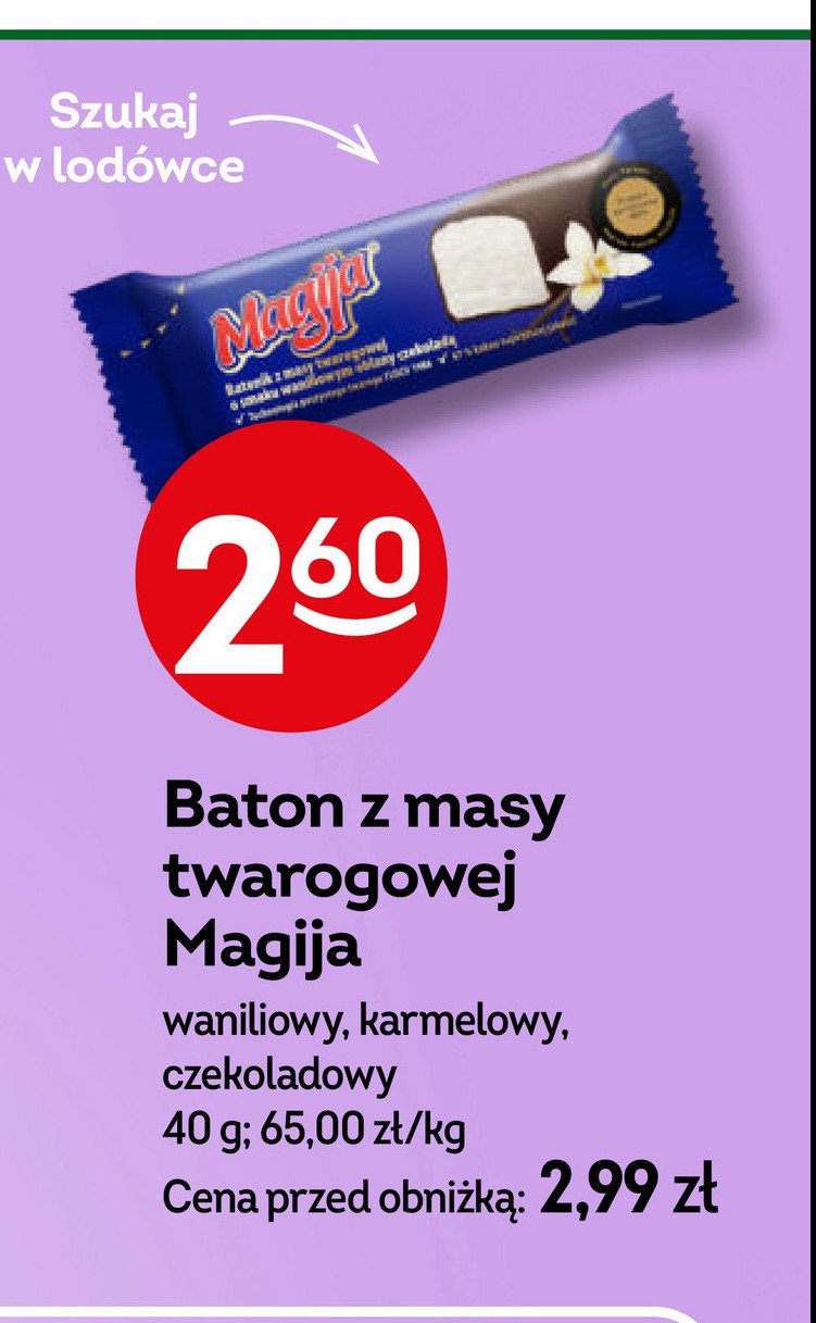 Batonik z masy twarogowej o smaku słonego karmelu Magija promocja w Żabka