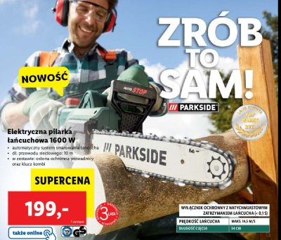 Pilarka łańcuchowa 1600 w Parkside promocja