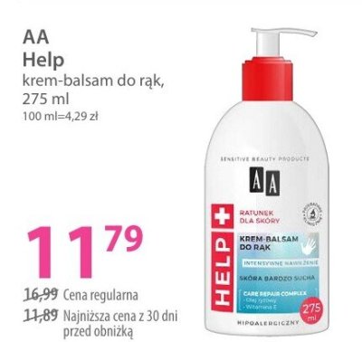 AA Help krem-balsam do rąk promocja w Hebe