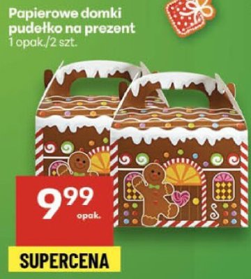 Papierowe domki pudełko na prezent promocja w Delikatesy Centrum