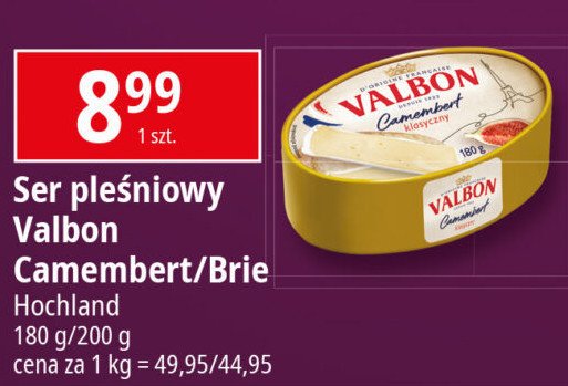 Ser brie oryginalny Valbon promocja w Leclerc