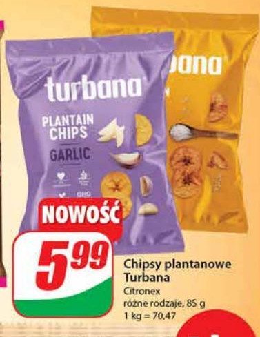 Chipsy z platanów czosnek Turbana promocja