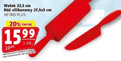 Wałek 22,5 cm / Nóż silikonowy 27,5x5 cm VETRO PLUS promocja w Prim Market