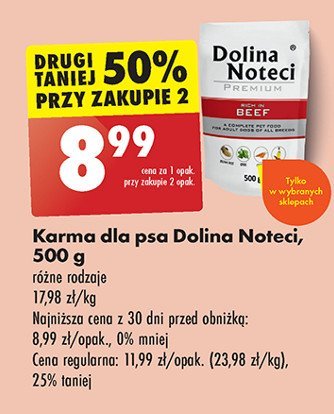 Karma dla psa z wołowiną Dolina noteci promocja