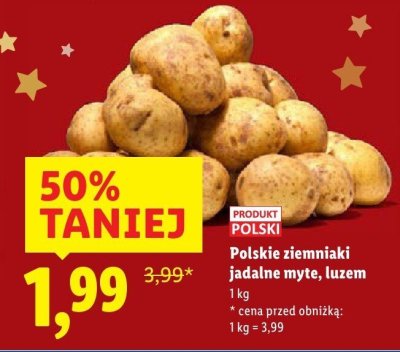 Polskie ziemniaki jadalne myte, luzem promocja w Lidl
