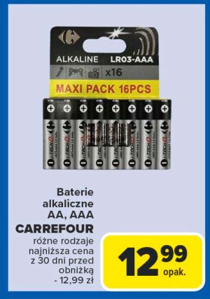 Baterie alkaiczne aa Carrefour promocja