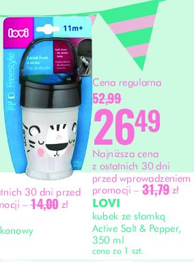 Kubek ze słomką salt & pepper 350ml Lovi promocja