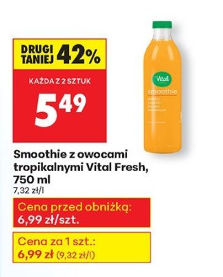 Smoothie z owocami tropikalnymi Vital fresh smoothie promocja w Biedronka