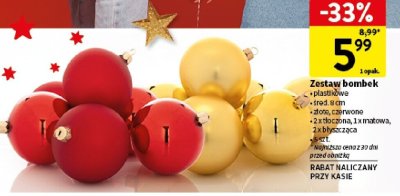 Zestaw bombek plastikowych promocja w Intermarche