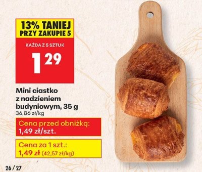 Mini ciastko z nadzieniem budyniowym, 35 g promocja w Biedronka